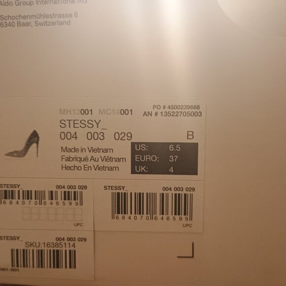 Aldo stessy heels black with silver stones brand new size 6.5 - Picture 10 of 10